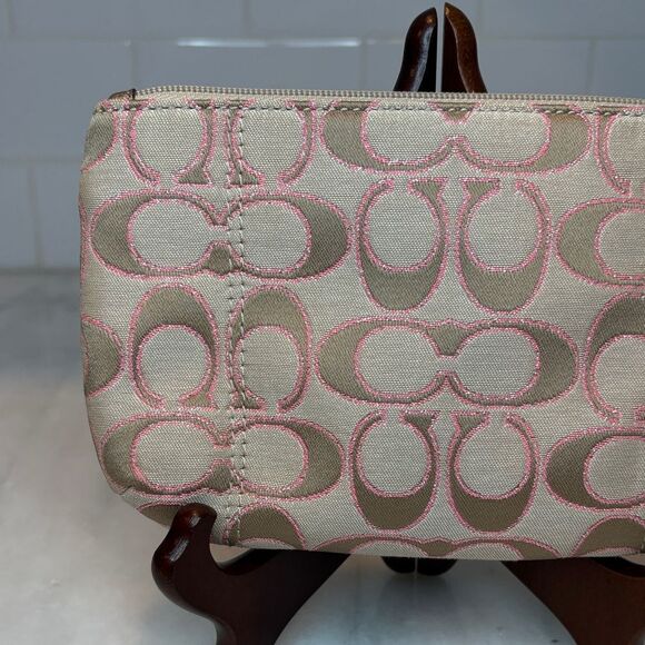 Coach Wristlet Wallet Y2K Jacquard Signature Lurex Logo Oversized Clutch - Picture 6 of 15